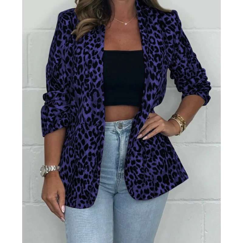 Leopard - Animal Print Leopard Blazer Print Blazer Brown ~ Coffee Color main image 0
