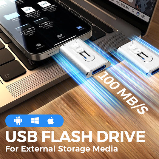 64GB Micro USB + MFi Certified Lightning + 8 Pin + USB 3.0 ⚡4 in1 Flash Drive for iPhone/iPad/Android/PC⚡