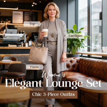 💜 LAST DAY PROMOTION 50%OFF 💜Elegant 3-piece set including long cardigan, top and pants💞