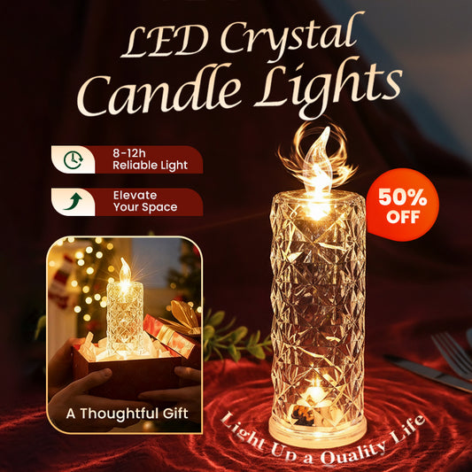 🔥Last Day 50% OFF🎁Set of 4 LED Crystal Candle Lights- Romantic Tabletop Night Lights