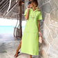🔥Factory Direct Sales🔥Women’s Solid Short-Sleeve Hooded Long Dress