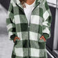 🍁HOT SALE🍁 Women Oversized Hoodie Plaid Loose Overcoat