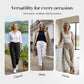 📢📢50% OFF !!!⏰Women's  Elastic Waist Cotton Linen Wide Leg Pants