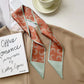 Elegant double-layer printed silk scarf, suitable for draping over handbags