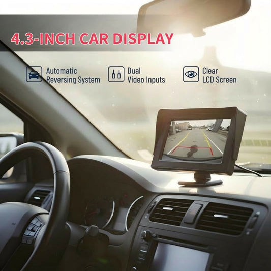 🚗📱4.3-inch HD Display! Dual-Input Rearview Monitor