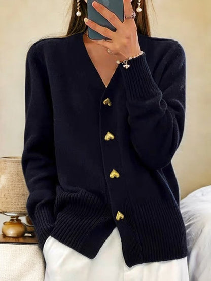 🌸Women's Casual Winter Plain Yarn Wool Yarn Buttoned Cardigan