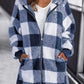 🍁HOT SALE🍁 Women Oversized Hoodie Plaid Loose Overcoat