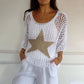 💥Women's Fashion Round Neck Crochet Knit Fishnet Top🤩