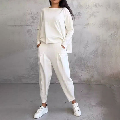 ✨50% Off🔥Round-Neck Long-Sleeved Top ＆ Pants 2-Piece Set