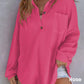 🌸Women’s Loose Solid Color Waffle Knit Shirt