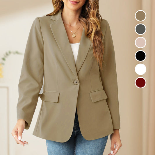 🔥HOT SALE 50% OFF🎁Elegant Soft Solid Color Lapel Buttons Jacket