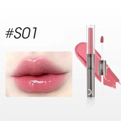 2 IN 1 Moisturizing Shimmer Waterproof Long Lasting Double Head Lipstick