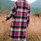 🔥HOT SALE🔥Women's Plaid Print Long Sleeve Warm Tweed Coat