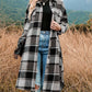 🔥HOT SALE🔥Women's Plaid Print Long Sleeve Warm Tweed Coat
