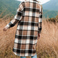 🔥HOT SALE🔥Women's Plaid Print Long Sleeve Warm Tweed Coat