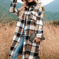 🔥HOT SALE🔥Women's Plaid Print Long Sleeve Warm Tweed Coat