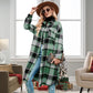🔥HOT SALE🔥Women's Plaid Print Long Sleeve Warm Tweed Coat