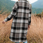 🔥HOT SALE🔥Women's Plaid Print Long Sleeve Warm Tweed Coat