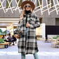 🔥HOT SALE🔥Women's Plaid Print Long Sleeve Warm Tweed Coat
