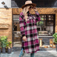 🔥HOT SALE🔥Women's Plaid Print Long Sleeve Warm Tweed Coat