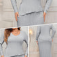 Women's Elegant Irregular Hem Long Sleeve and Wrap-hip Skirt Suit