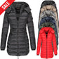 Winter women's mid-length padded jacket warm hooded jacket