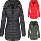 Winter women's mid-length padded jacket warm hooded jacket