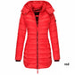 Winter women's mid-length padded jacket warm hooded jacket