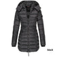 Winter women's mid-length padded jacket warm hooded jacket