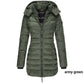 Winter women's mid-length padded jacket warm hooded jacket