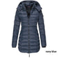 Winter women's mid-length padded jacket warm hooded jacket