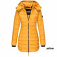 Winter women's mid-length padded jacket warm hooded jacket