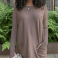 💥HOT SALE 💥Long Sleeve Thumbhole Sweater Pocket Tunic