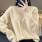 🍂 HOT SALE 50% OFF🍂 Women's Loose Slouchy Faux Cashmere Button Front Cardigan Sweaters