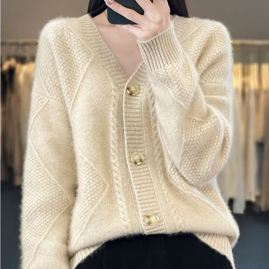 🍂 HOT SALE 50% OFF🍂 Women's Loose Slouchy Faux Cashmere Button Front Cardigan Sweaters