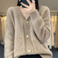 🍂 HOT SALE 50% OFF🍂 Women's Loose Slouchy Faux Cashmere Button Front Cardigan Sweaters