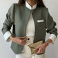 🍂Fall Specials🍂Women's Elegant Patchwork Stand Collar Blazer and Trousers