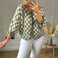 🍁Autumn New Arrivals 50% Off🍁Women's Trendy Checkered Tie Front Knit Cardigan