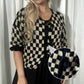 🍁Autumn New Arrivals 50% Off🍁Women's Trendy Checkered Tie Front Knit Cardigan