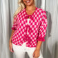 🍁Autumn New Arrivals 50% Off🍁Women's Trendy Checkered Tie Front Knit Cardigan