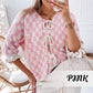 🍁Autumn New Arrivals 50% Off🍁Women's Trendy Checkered Tie Front Knit Cardigan