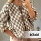 🍁Autumn New Arrivals 50% Off🍁Women's Trendy Checkered Tie Front Knit Cardigan