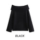 🍁2024 New Arrivals🍁Women's Off-Shoulder Relaxed Long Sleeve Sweater