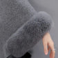 💖Best Gift💖  Elegant Solid Color Faux Fur Collar Loose Poncho Coat