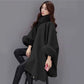 💖Best Gift💖  Elegant Solid Color Faux Fur Collar Loose Poncho Coat