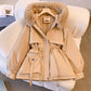 🍁HOT SALE🍁 Women's Waisted Mid-Length Parka with Pockets