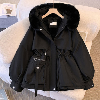 🍁HOT SALE🍁 Women's Waisted Mid-Length Parka with Pockets