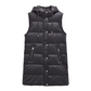 Warm PU Leather Long Hooded Vest