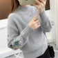 🌸Cashmere Knitted Floral Embroidery Thick Sweater
