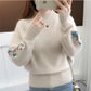 🌸Cashmere Knitted Floral Embroidery Thick Sweater